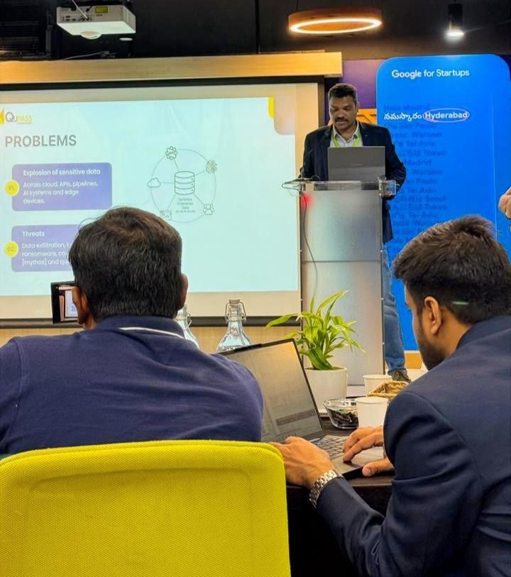 QUPASS founder presenting QuantumFold at a Maruti Suzuki event